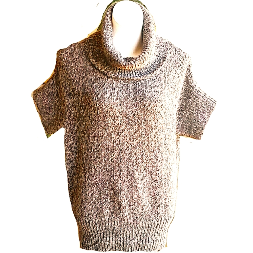 Rene Lezard Heatherd Brown Butter Soft Cowlneck Sweater Wool Alpaca Size…